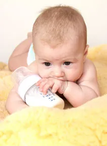 baby with a bottle